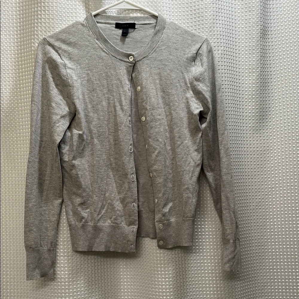 J. Crew Light Gray Knit Cardigan